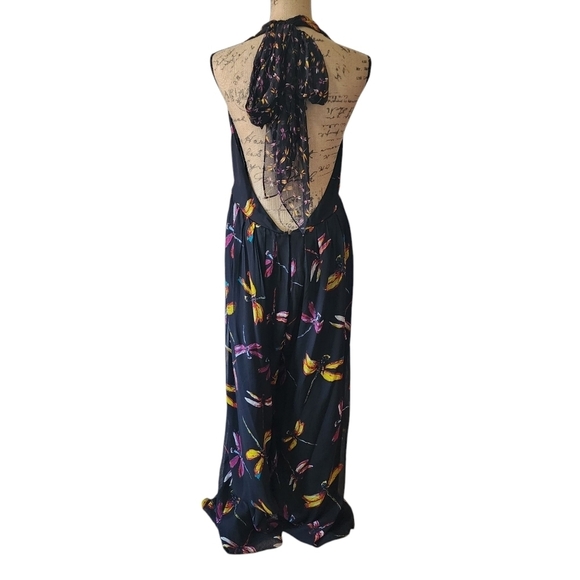 DVF Diane Von Furstenberg Justine Dragonfly Jumpsuit V-neck - Large - Picture 13 of 14